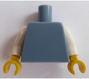 LEGO Zandblauw Vlak Torso met Wit Armen en Geel Handen (76382 / 88585)