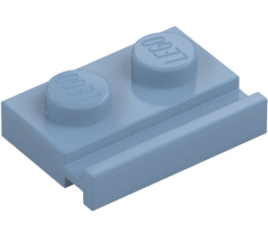 LEGO Sand Blue Plate 1 x 2 with Door Rail (32028)