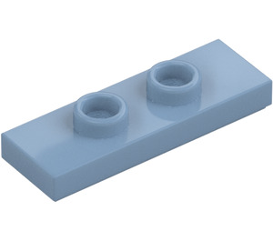 LEGO Sand Blue Plate 1 x 3 with 2 Studs (34103)