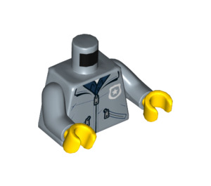 LEGO Zandblauw Politie Jasje met Zipper, Dark Blauw Shirt en "Politie" op Terug Torso (973 / 76382)