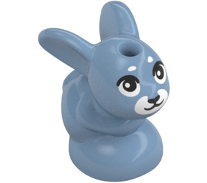 LEGO Sand Blue Rabbit Baby with Black Eyes, Nose and White Muzzle (18852)