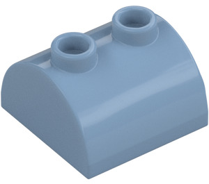 LEGO Sand Blue Slope 2 x 2 Curved with 2 Studs on Top (30165)