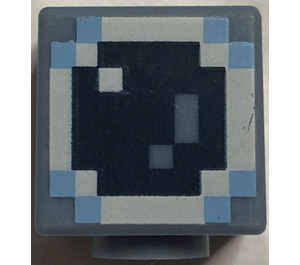 LEGO Sand Blue Square Minifigure Head with Minecraft Skin 4 Pattern (19729)