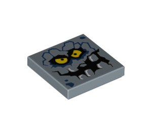 LEGO Zandblauw Tegel 2 x 2 met Brickster Gezicht met groef (3068 / 30297)