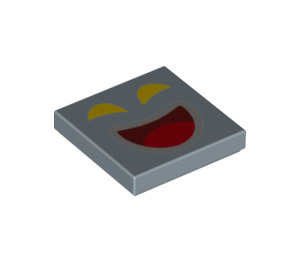LEGO Sandblau Fliese 2 x 2 mit Gesicht mit Gelb Augen mit Nut (3068 / 79554)