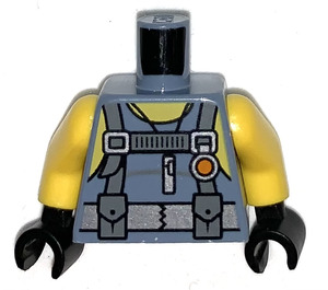 LEGO Sandblå Torso med Scuba Dragt, Sleeveless, Utility Bælte og Gloves (973 / 76382)