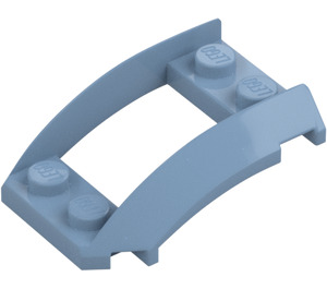 LEGO Sand Blue Wedge 4 x 3 Curved with 2 x 2 Cutout (47755)