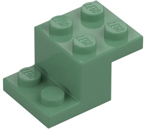 LEGO Sandgrün Halterung 2 x 3 mit Platte und Step mit unterem Noppenhalter (73562)