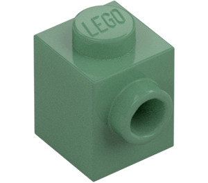 LEGO Sandgrün Stein 1 x 1 mit Noppe auf Ein(e) Seite (87087)