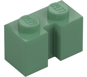 LEGO Sand Green Brick 1 x 2 with Groove (4216)