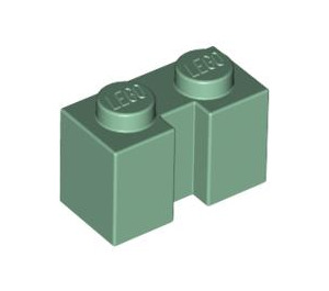 LEGO Sand Green Brick 1 x 2 with Groove (4216)
