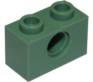 LEGO Sandgrün Stein 1 x 2 mit Loch (3700)