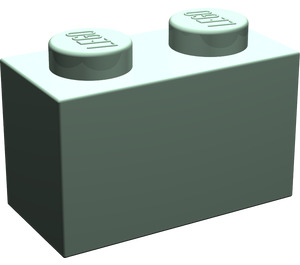 LEGO Sand Green Brick 1 x 2 without Bottom Tube (3065 / 35743)