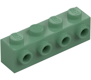 LEGO Sand Grønn Kloss 1 x 4 med 4 Knotter på En Side (30414)