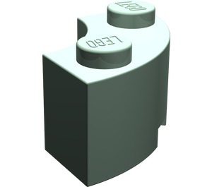 LEGO Zandgroen Steen 2 x 2 Ronde Hoek met inkeping en normale onderkant (3063 / 45417)