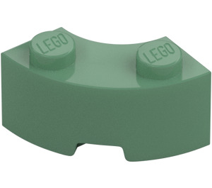 LEGO Sand Green Brick 2 x 2 Round Corner with Stud Notch and Reinforced Underside (85080)