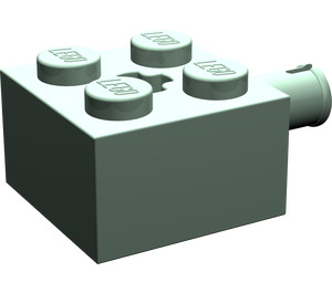 LEGO Vert sable Brique 2 x 2 avec Épingle et Trou d'essieu (6232 / 42929)
