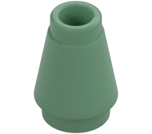 LEGO Sand Green Cone 1 x 1 with Top Groove (28701 / 59900)