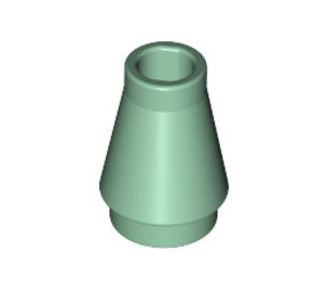 LEGO Sand Green Cone 1 x 1 without Top Groove (4589)