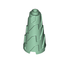 LEGO Sand Green Cone 2 x 2 x 3 with Spikes and Completely Open Stud (28598)
