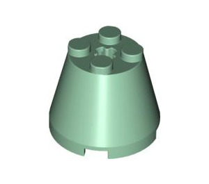 LEGO Sand Green Cone 3 x 3 x 2 with Axle Hole (6233 / 45176)