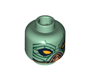 LEGO Sand Green Embo Head (Safety Stud) (76702 / 94763)