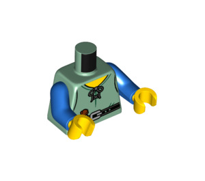 LEGO Sand Green Farmer Minifig Torso (973 / 76382)