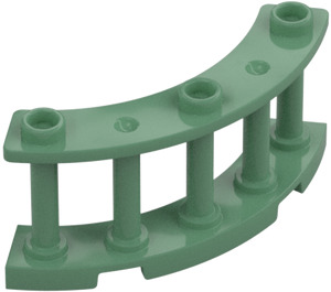 LEGO Sand Green Fence Spindled 4 x 4 x 2 Quarter Round with 3 Studs (21229)