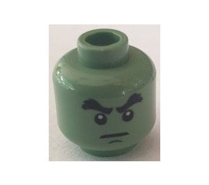 LEGO Sand Green Ghost Cole Head (Recessed Solid Stud) (3626)