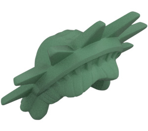 LEGO Verde sabbiato Capelli con Con punte Tiara (Statua di Liberty) (gomma flessibile) (98377)