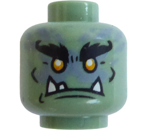 LEGO Sand Green Head (Recessed Solid Stud) (3626 / 67575)