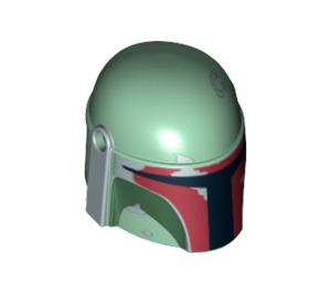 LEGO Sand Green Helmet with Sides Holes with Dark Brown and Silver (87610 / 90749)