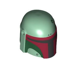 LEGO Sand Green Helmet with Sides Holes with Dark Red and Dark Green (84139 / 105747)