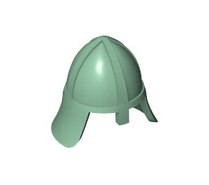 LEGO Sand Green Knights Helmet with Neck Protector (3844 / 15606)