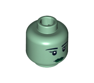 LEGO Sand Green Lady Liberty Head (Recessed Solid Stud) (25433 / 99277)