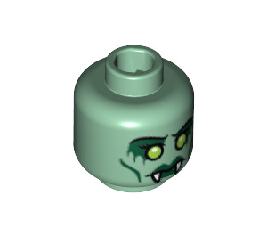 LEGO Sandgrün Medusa Kopf (Sicherheitsbolzen) (3626 / 13508)
