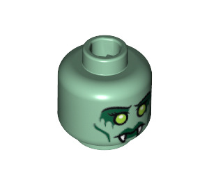 LEGO Sand Green Medusa Head (Safety Stud) (3626 / 13508)