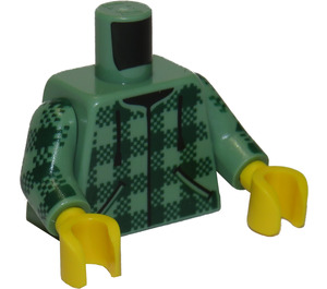 LEGO Zandgroen Minifiguur Torso met Checked Shirt (973)