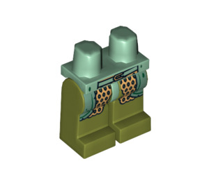 LEGO Zandgroen Minifigure Heupen en benen met Gold Keten Mail (3815 / 14689)
