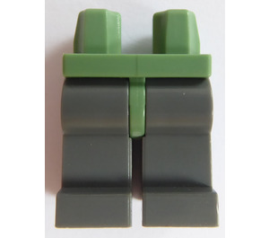 LEGO Zandgroen Minifigure Heupen met Dark Stone Grijs Poten (73200 / 88584)