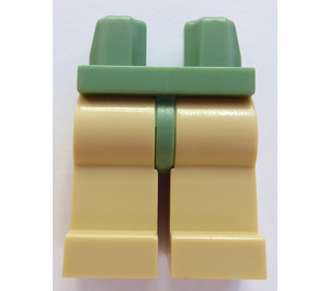 LEGO Zandgroen Minifigure Heupen met Tan Poten (3815 / 73200)