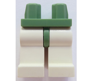 LEGO Zandgroen Minifigure Heupen met Wit Poten (73200 / 88584)