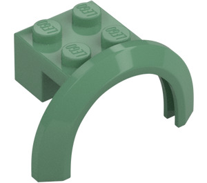 LEGO Sand Green Mudguard Brick 2 x 2 with Wheel Arch  (50745)