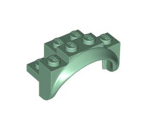 LEGO Sand Green Mudguard Brick 2 x 4 x 2 with Wheel Arch (35789)