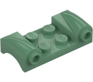 LEGO Sand Green Mudguard Plate 2 x 4 with Headlights and Curved Fenders (93590)