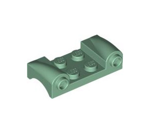 LEGO Sand Green Mudguard Plate 2 x 4 with Headlights and Curved Fenders (93590)