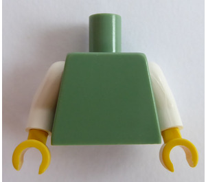 LEGO Sand Green Plain Torso with White Arms and Yellow Hands (76382 / 88585)