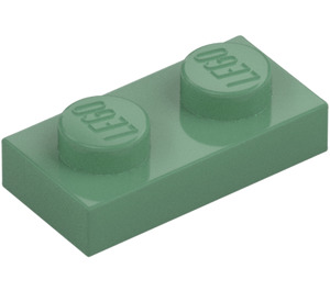 LEGO Zandgroen Plaat 1 x 2 (3023 / 28653)