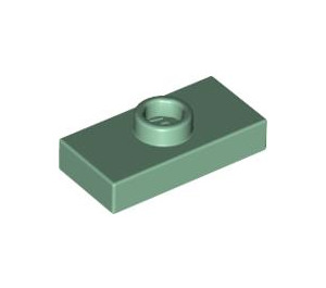 LEGO Sand Green Plate 1 x 2 with 1 Stud (without Bottom Groove) (3794)