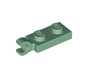 LEGO Sand Green Plate 1 x 2 with Horizontal Clip on End (42923 / 63868)